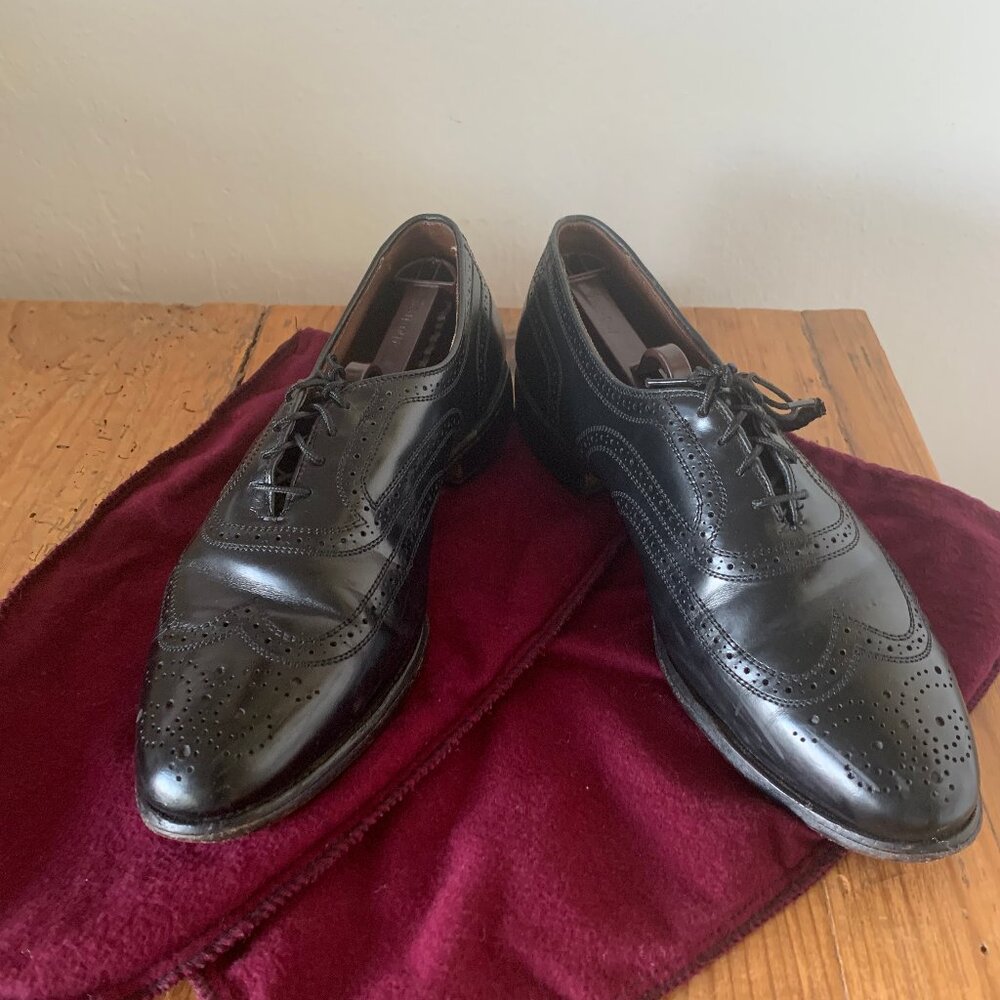 Allen Edmonds Mens  Black Brogue Leather Shoes - 8.5 D